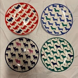 Ceramic Appetizer Plate Set (New) - Dog Pattern
